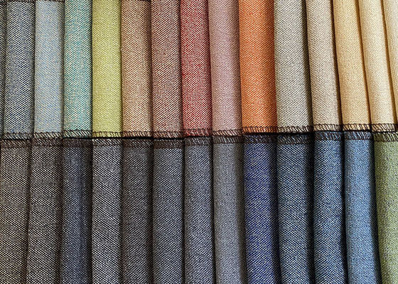 ヤーンは生地家具のソファーのための多くの色の100%のポリエステル生地のリネン綿織物を染めた